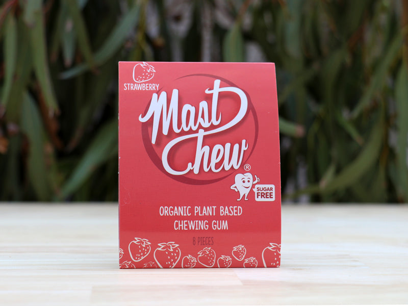 Organic Mastic Resin Strawberry Chewing Gum Mast Chew Sleeve 8 pcs x 12