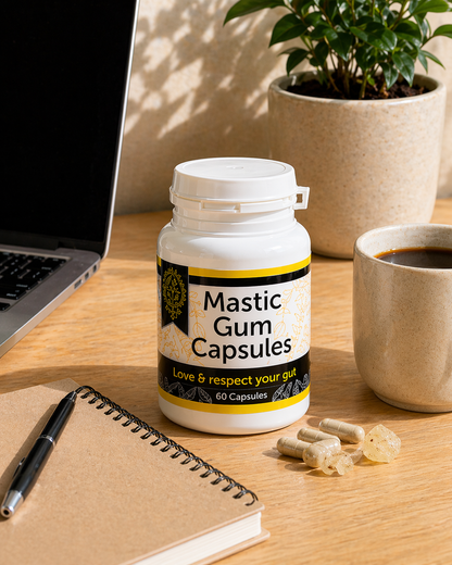 Mastic Gum Capsules – 60 Vegan Capsules (500mg each); pure Mastic Resin