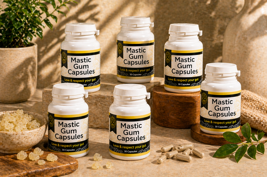 Mastic Gum Capsules – 6 x 30 Vegan Capsules (500mg each) pure Mastic Resin