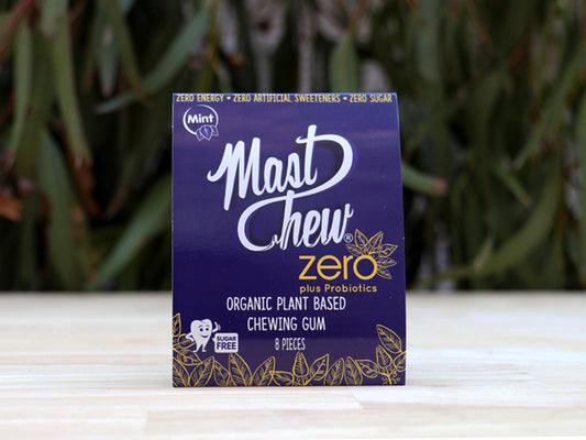 Mast Chew Zero plus Probiotics Sleeve per gomme da masticare con resina di mastice organico (8 pezzi); Zero calorie