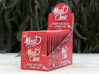 Organic Mastic Resin Strawberry Chewing Gum Mast Chew Sleeve 8 pcs x 12